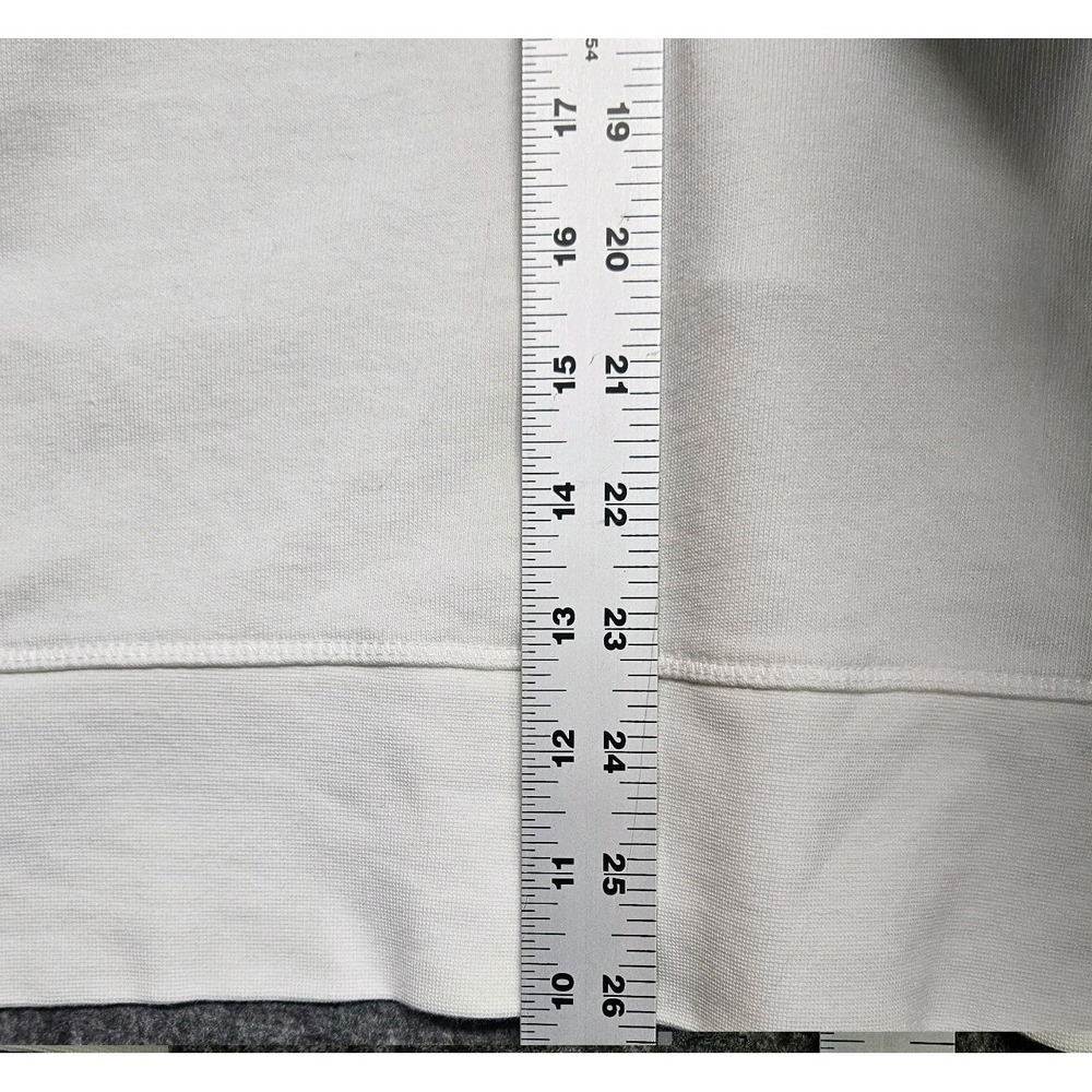 Sweaty Betty Sweatshirt Womens Large White Terry Raglan Pullover Crewneck - Picture 10 of 12